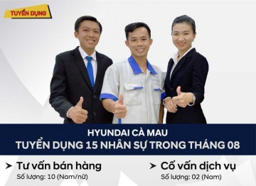 Hyundai Cà Mau tuyển dụng nhân sự tháng 8