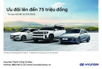 HYUNDAI THÁNG 3 – SIÊU ƯU ĐÃI LỚN NHẤT NĂM – GIẢM TỚI 75 TRIỆU ĐỒNG! 