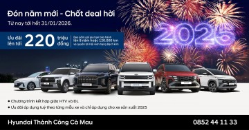 HYUNDAI THÀNH CÔNG TRIỂN KHAI CHƯƠNG TRÌNH ƯU ĐÃI "ĐÓN NĂM MỚI - CHỐT DEAL HỜI"