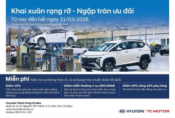 KHAI XUÂN RẠNG RỠ – NGẬP TRÀN ƯU ĐÃI DỊCH VỤ TẠI HYUNDAI THÀNH CÔNG CÀ MAU