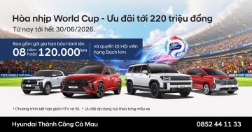 HÒA NHỊP WORLD CUP – ƯU ĐÃI CỰC ĐỈNH CÙNG HYUNDAI THÀNH CÔNG CÀ MAU