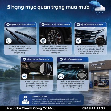 KIỂM TRA 5 HẠNG MỤC QUAN TRỌNG MÙA MƯA – AN TÂM TRÊN MỌI HÀNH TRÌNH