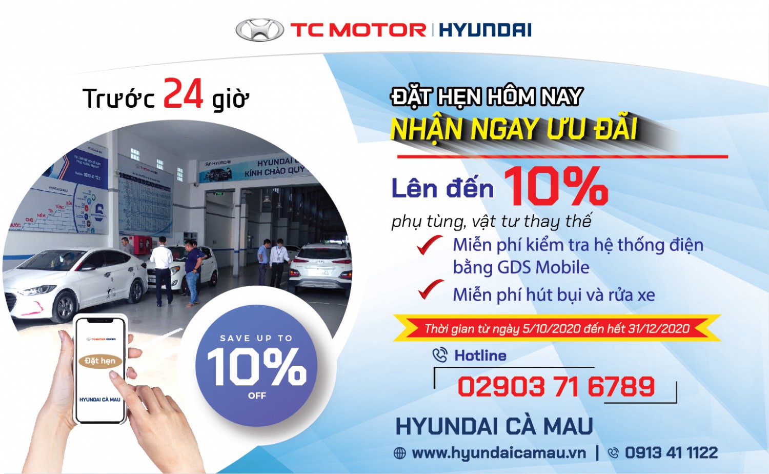 Hyundai cà Mau - Khuyến mãi dịch vụ