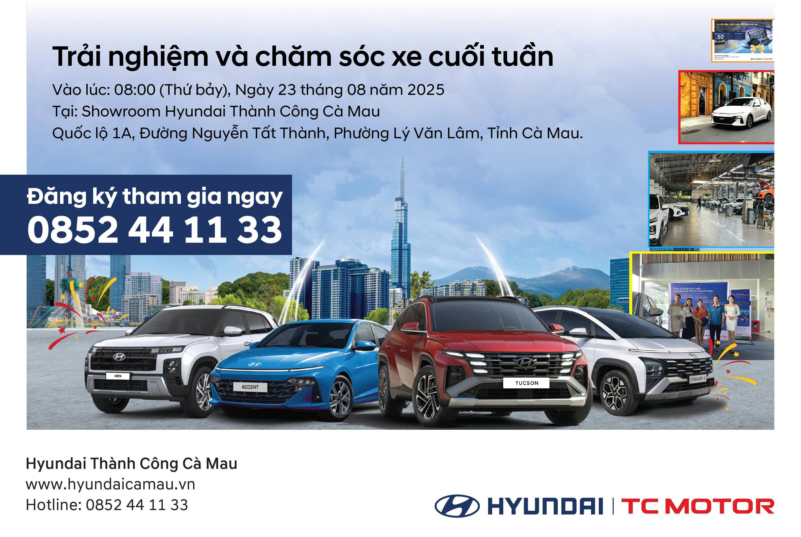 TRẢI NGHIỆM VÀ CHĂM SÓC XE CUỐI TUẦN CÙNG HYUNDAI THÀNH CÔNG CÀ MAU