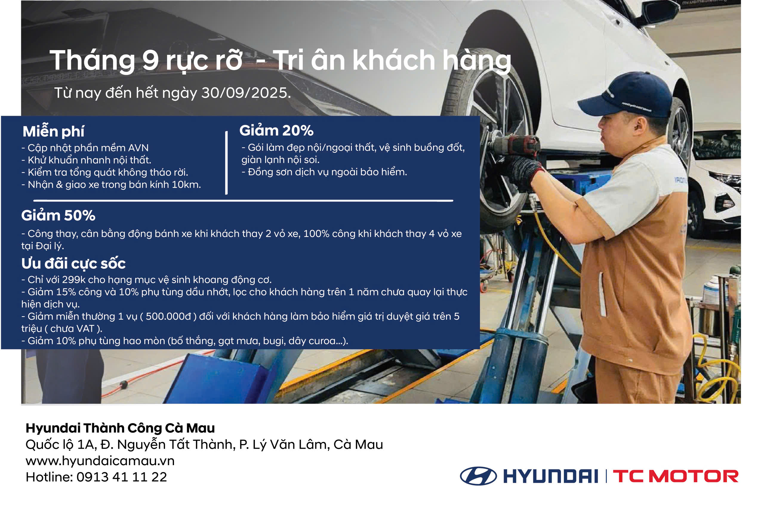 THÁNG 9 RỰC RỠ – TRI ÂN KHÁCH HÀNG CÙNG HYUNDAI THÀNH CÔNG CÀ MAU