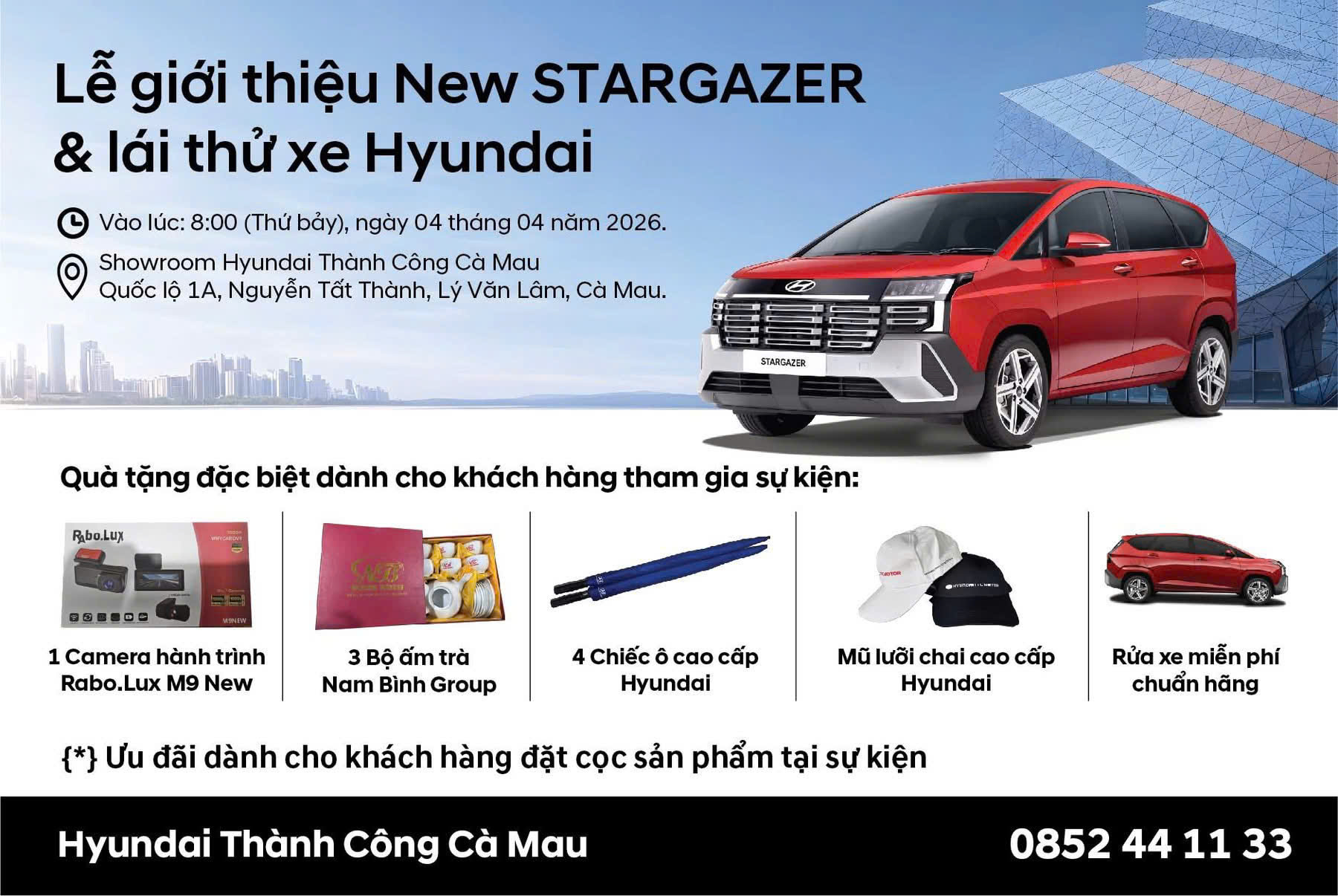 LỄ GIỚI THIỆU NEW STARGAZER VÀ CHƯƠNG TRÌNH LÁI THỬ XE HYUNDAI TẠI CÀ MAU