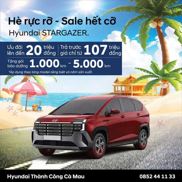 THÁNG 5 BÙNG NỔ ƯU ĐÃI – HÈ RỰC RỠ, SALE HẾT CỠ CÙNG HYUNDAI THÀNH CÔNG CÀ MAU
