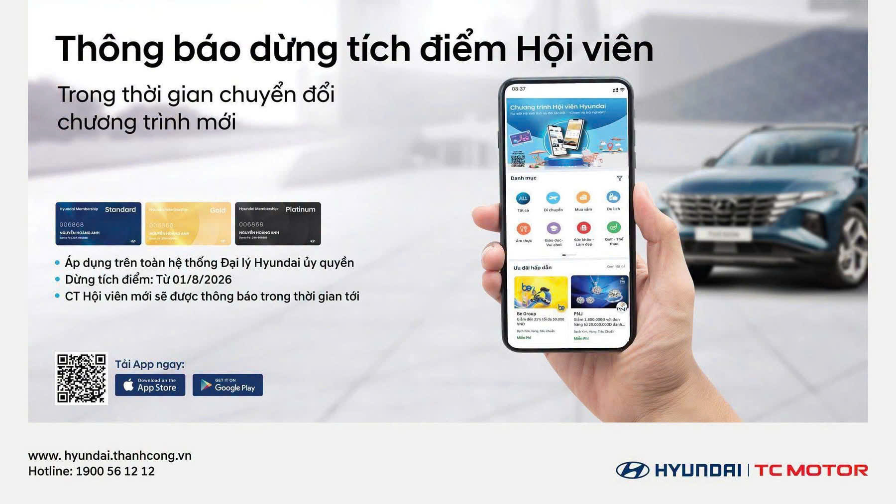 THÔNG BÁO VỀ CHƯƠNG TRÌNH HỘI VIÊN HYUNDAI