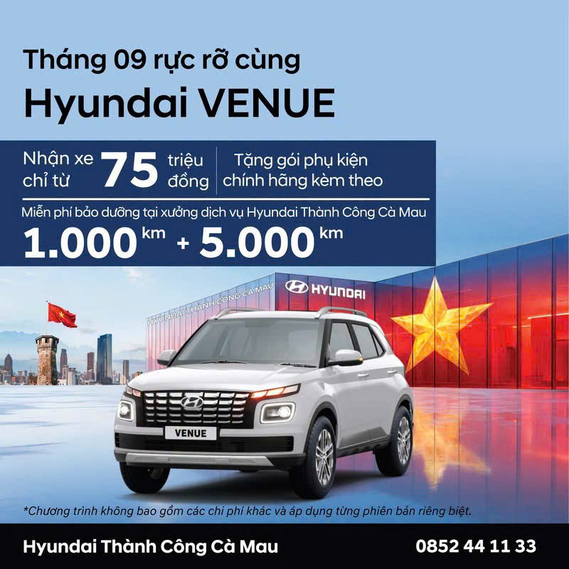 THÁNG 9 RỰC RỠ – SỞ HỮU HYUNDAI VENUE VỚI ƯU ĐÃI CỰC HỜI