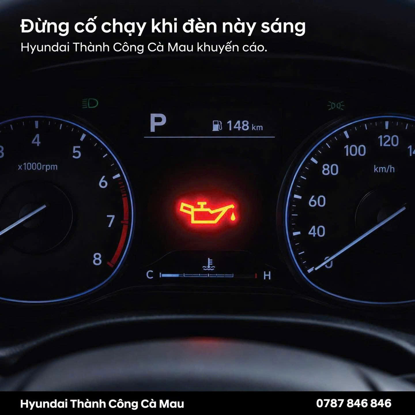 ĐÈN CẢNH BÁO ÁP SUẤT DẦU ĐỘNG CƠ SÁNG – TUYỆT ĐỐI KHÔNG TIẾP TỤC LÁI XE!